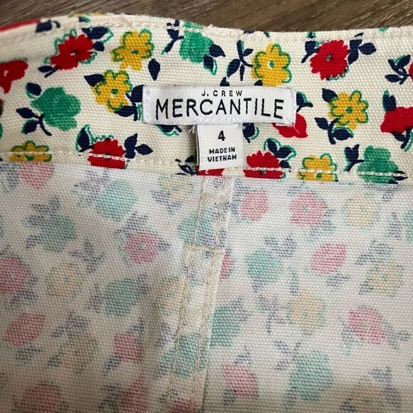 J. Crew Mercantile Floral Denim Stretch Button Front Skirt Size 4 EUC - Picture 4 of 10